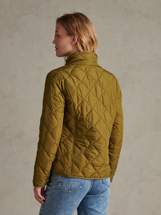 Womens Diamond Quilted Jacket Olive Branch