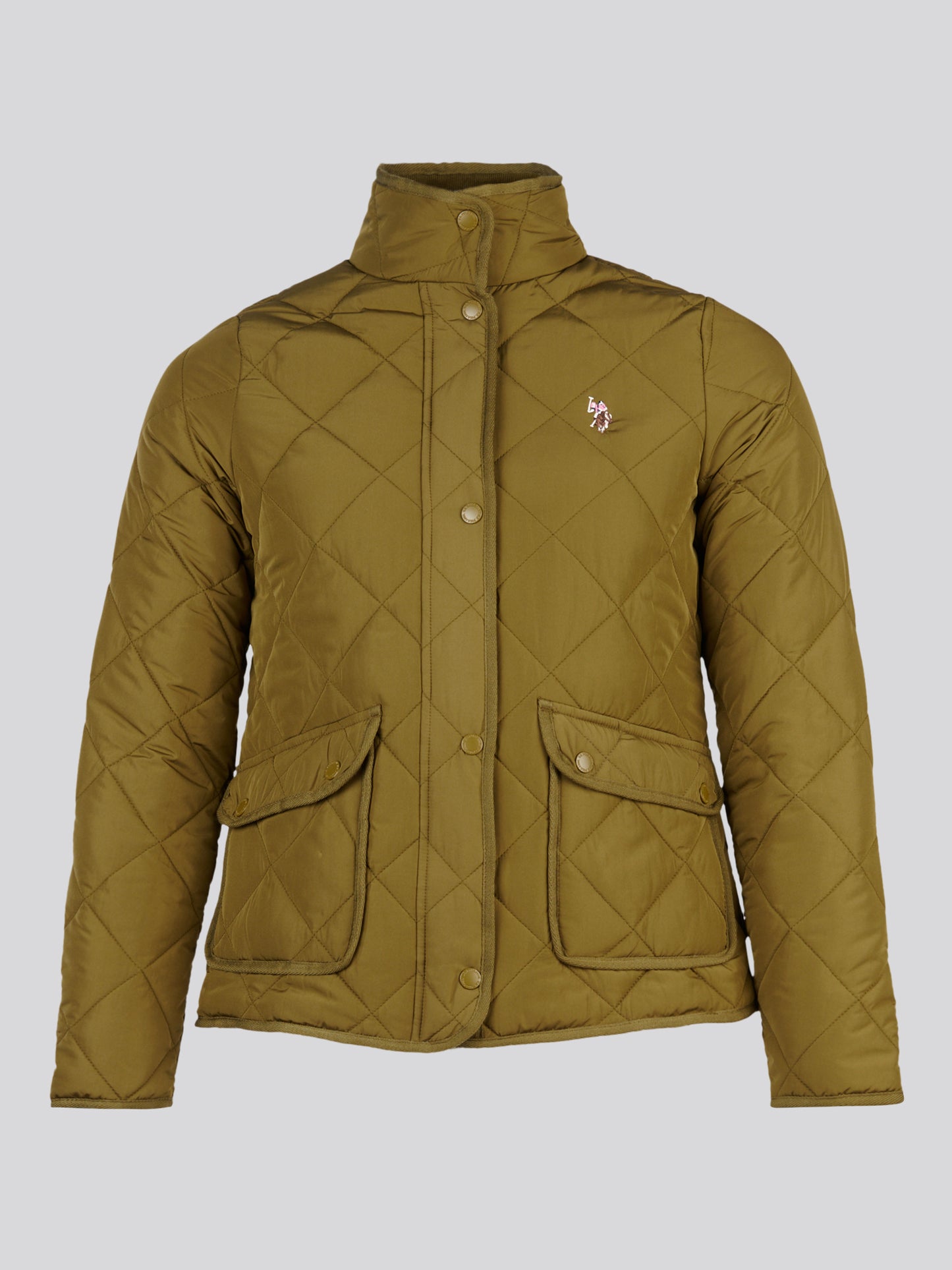 Womens Diamond Quilted Jacket Olive Branch
