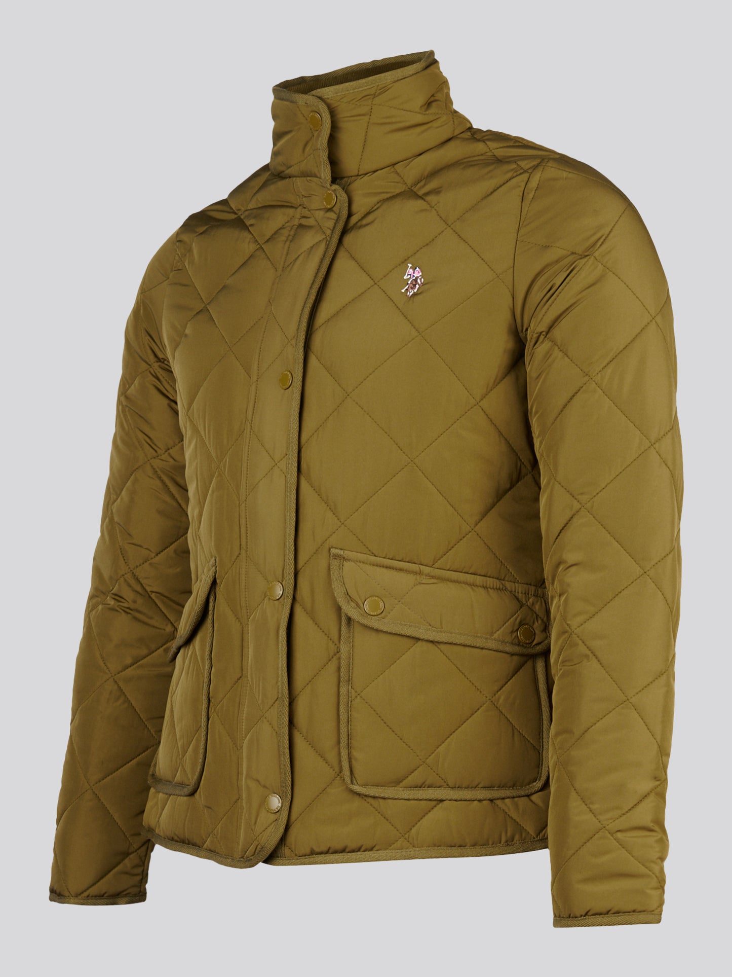 Womens Diamond Quilted Jacket Olive Branch