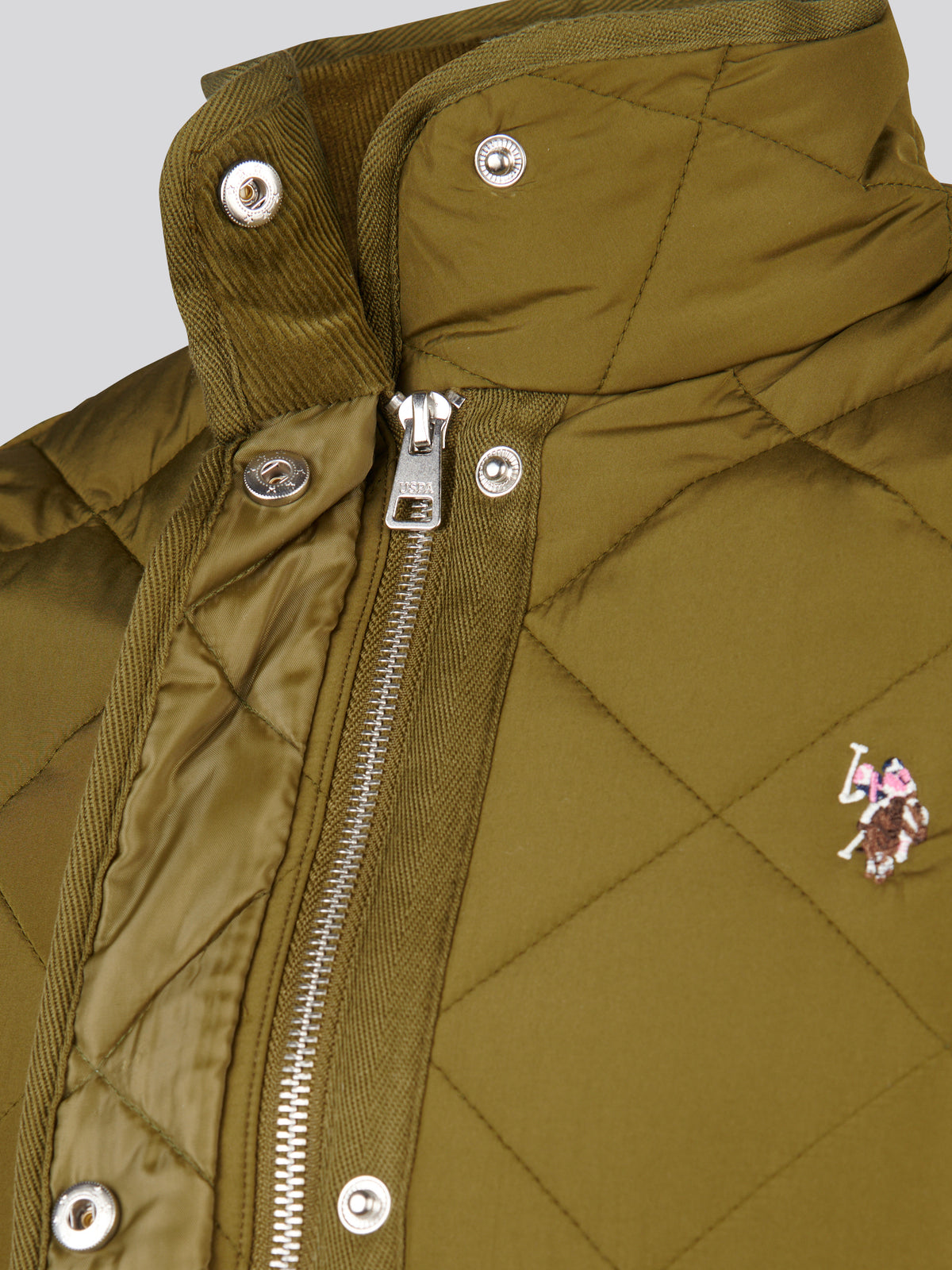 Womens Diamond Quilted Jacket Olive Branch