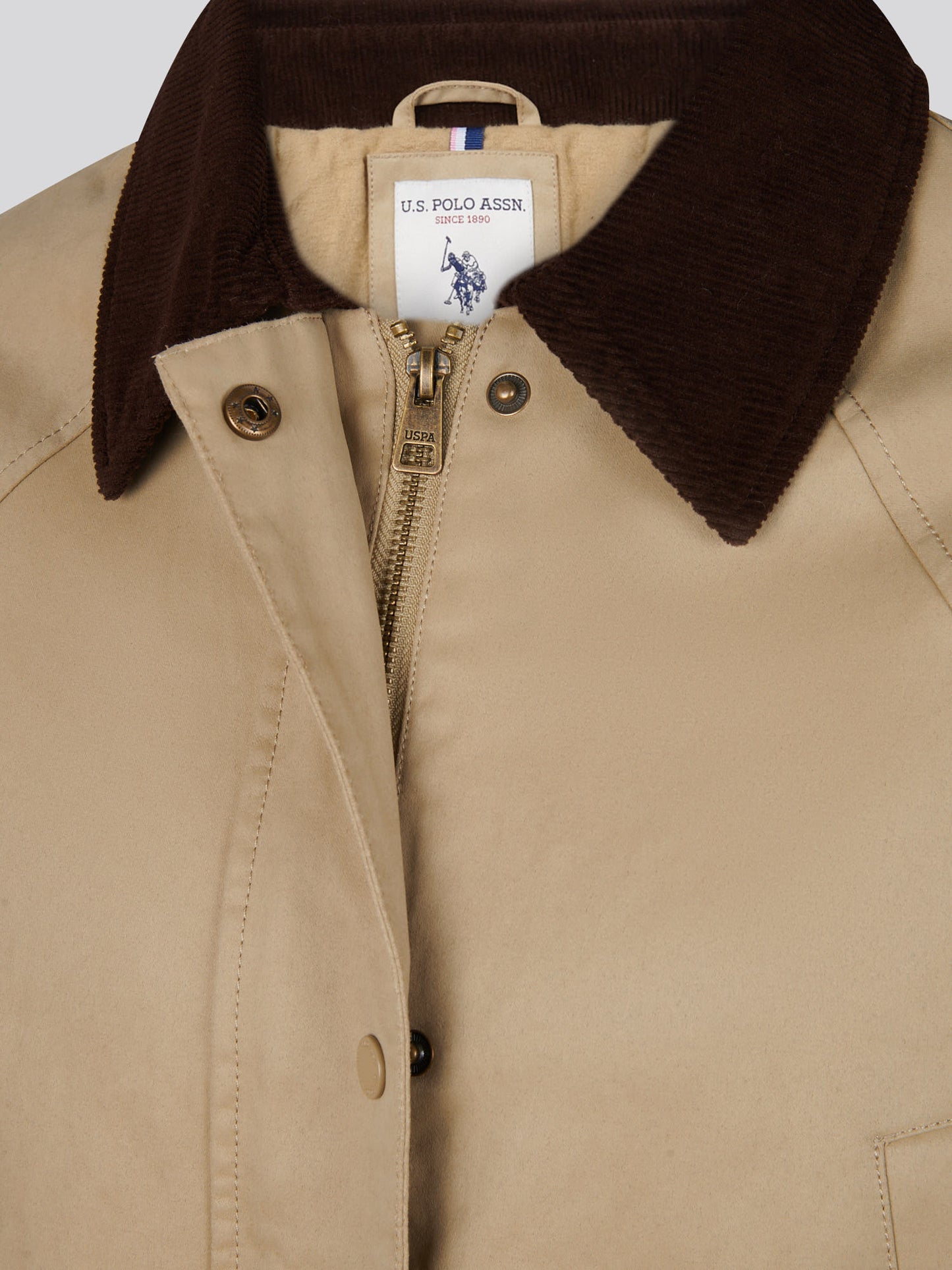 Womens Waxed Cotton Short Parka Trench Coat