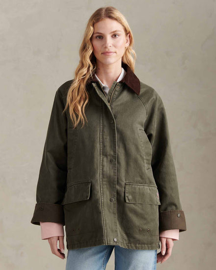 Womens Waxed Cotton Short Parka Chimera