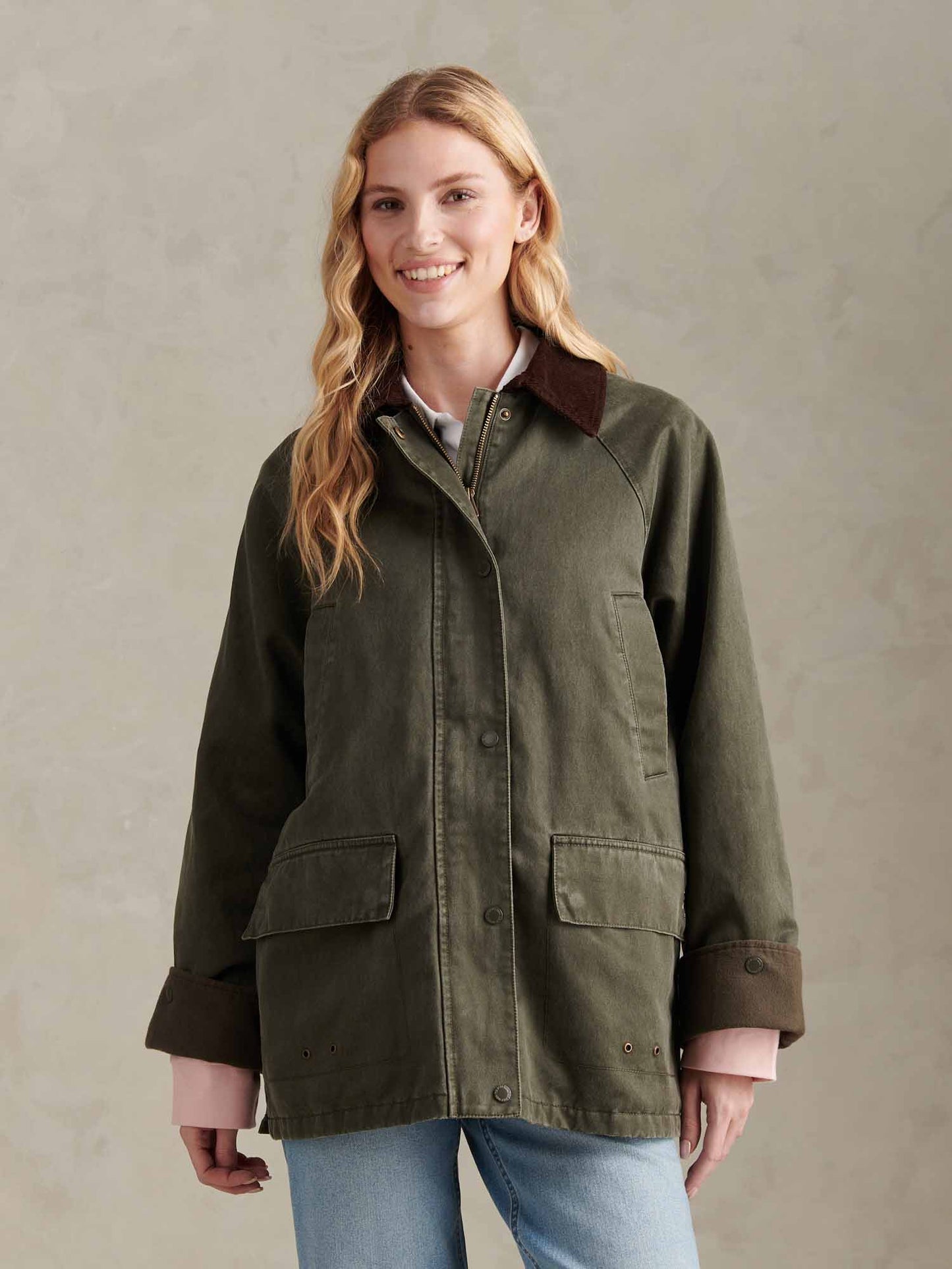 Womens Waxed Cotton Short Parka Chimera