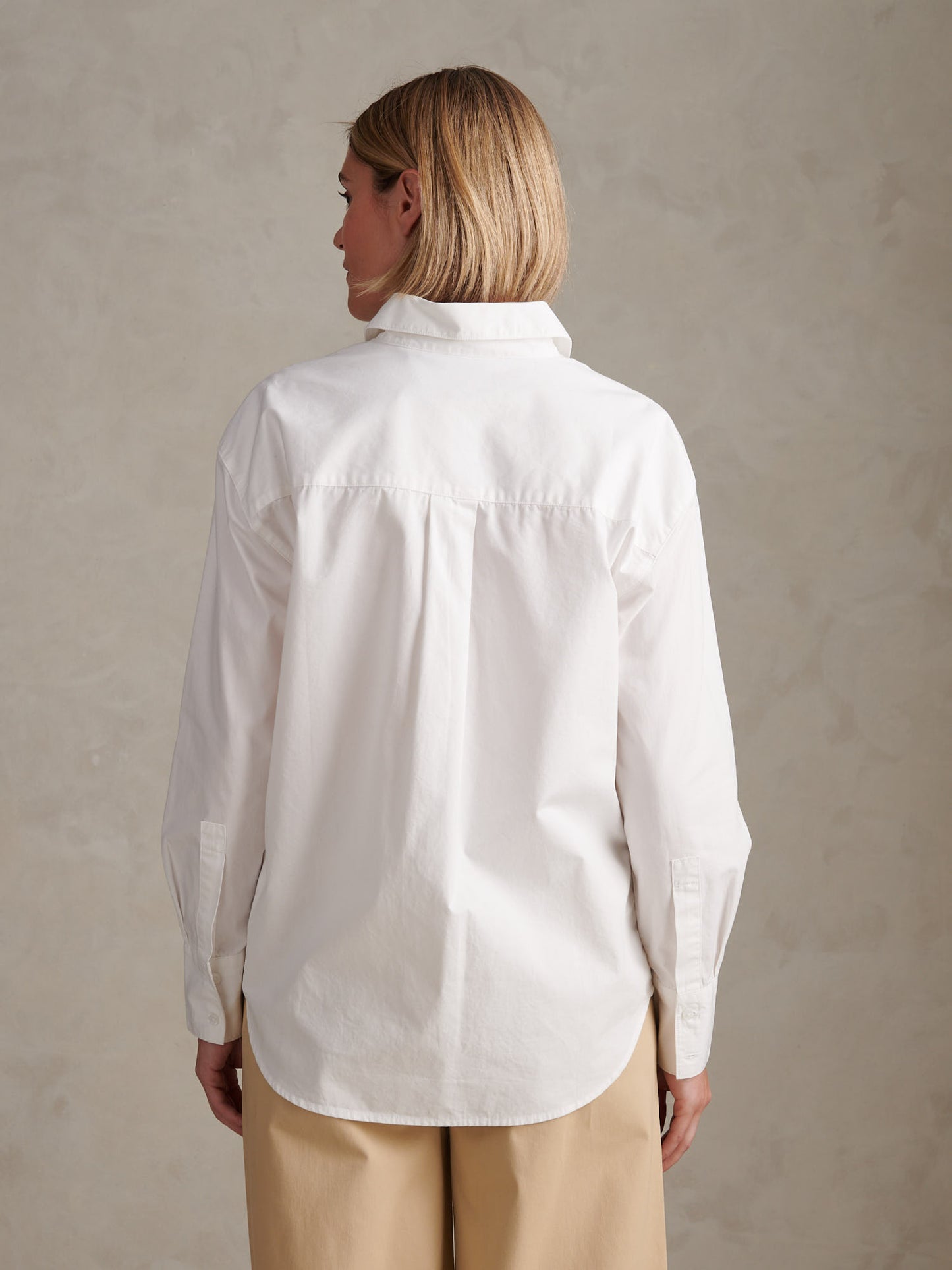 Womens Cotton Poplin Loose Fit Shirt Bright White