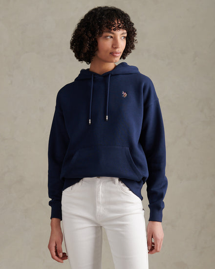 Womens Double Horsemen Hoodie Navy Iris