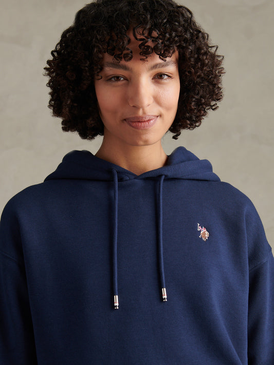 Womens Double Horsemen Hoodie Navy Iris