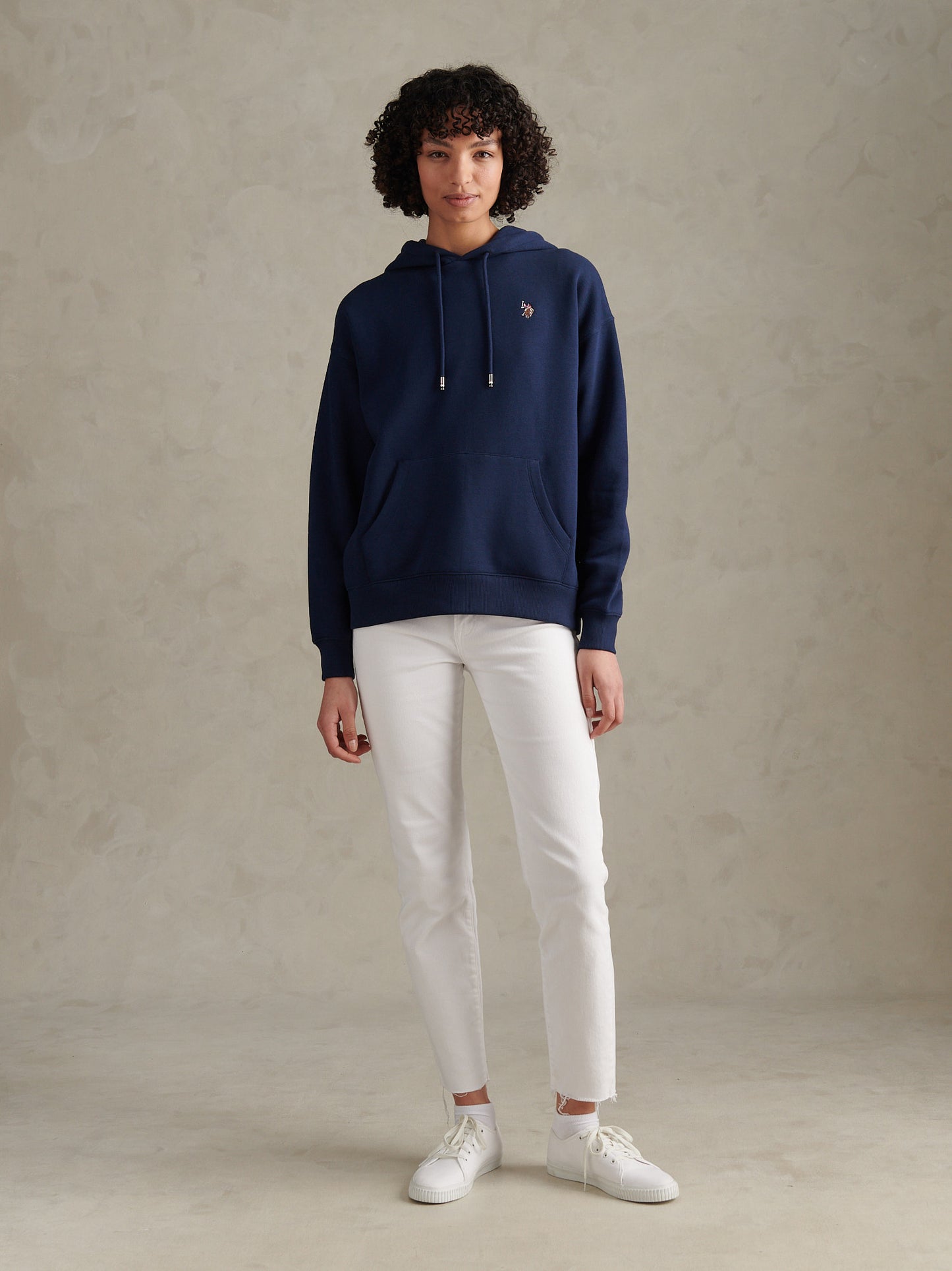 Womens Double Horsemen Hoodie Navy Iris