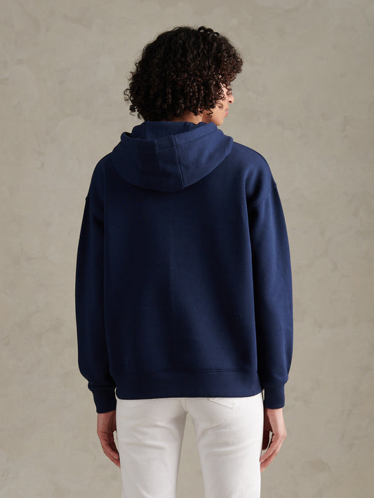 Womens Double Horsemen Hoodie Navy Iris