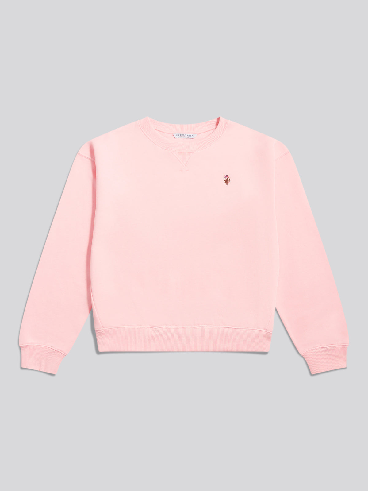 Womens Double Horsemen Crew Sweatshirt Crystal Rose