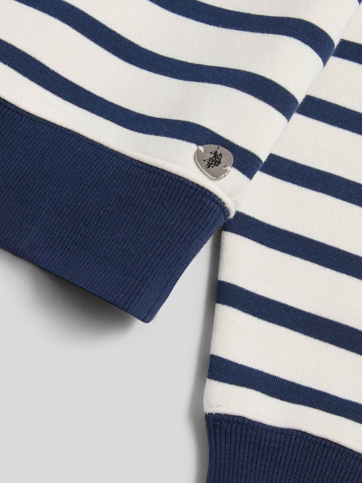 Womens Stripe Crew Neck Sweatshirt Marshmallow