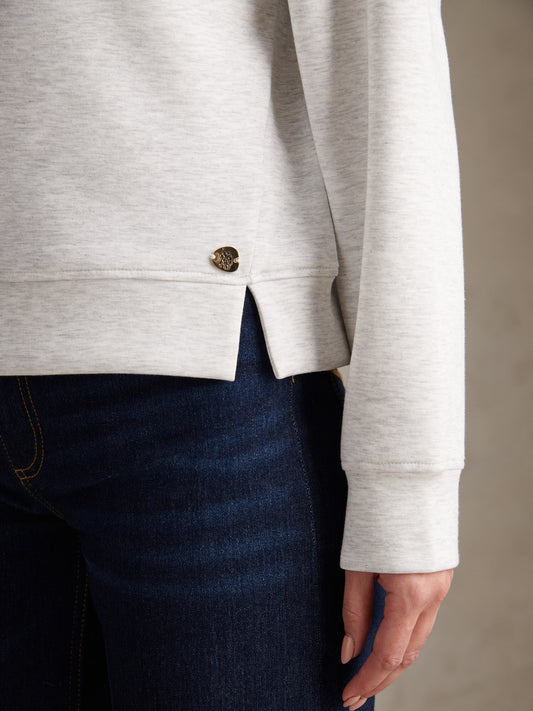 Womens Half Zip Sweatshirt Light Grey Marl WUP