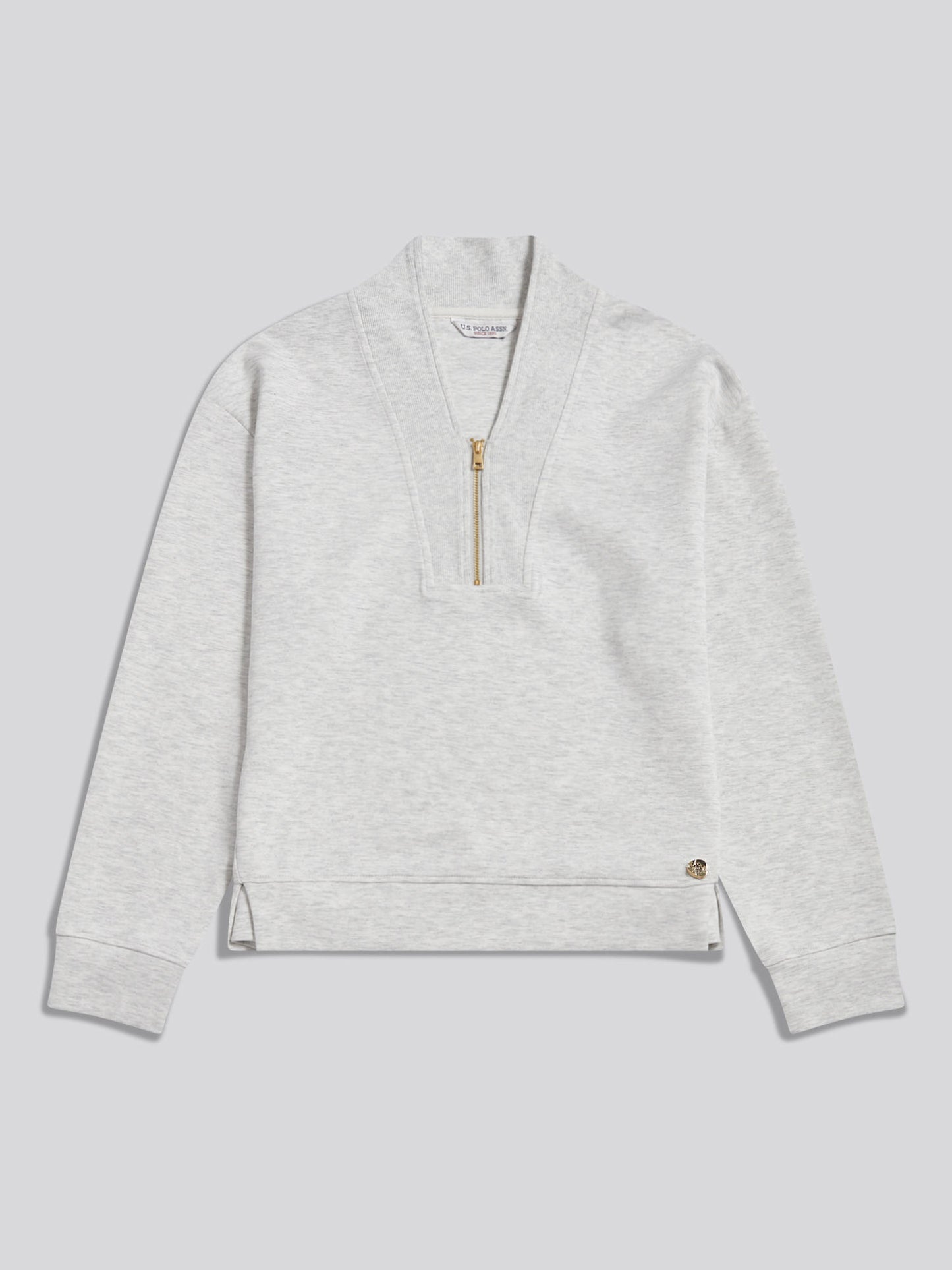 Womens Half Zip Sweatshirt Light Grey Marl WUP