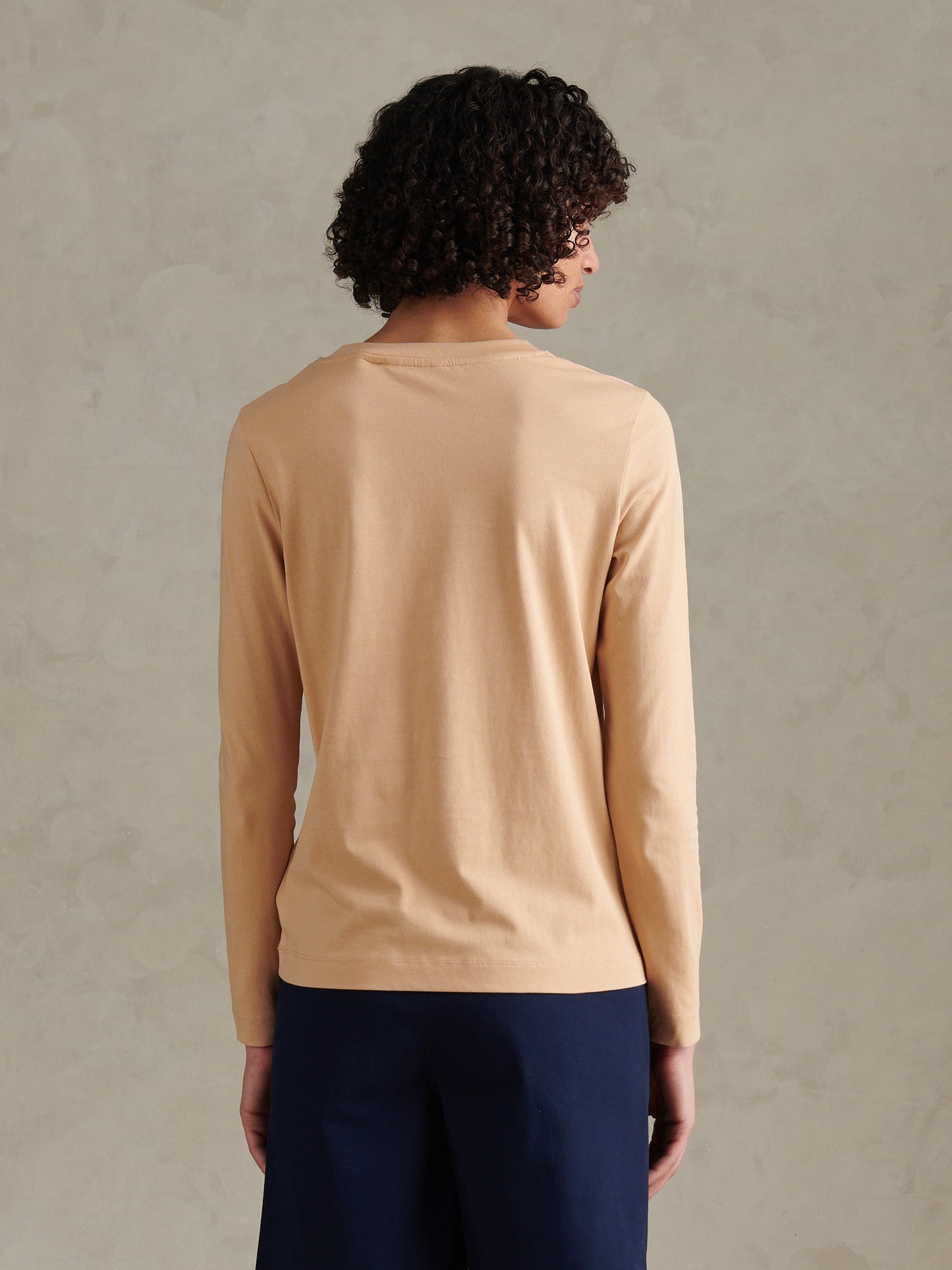 Womens Double Horsemen Long Sleeve T-Shirt Cuban Sand