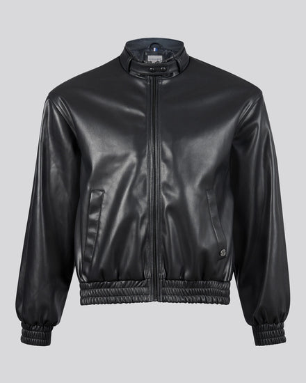 Womens Biker Bomber Jacket in Black