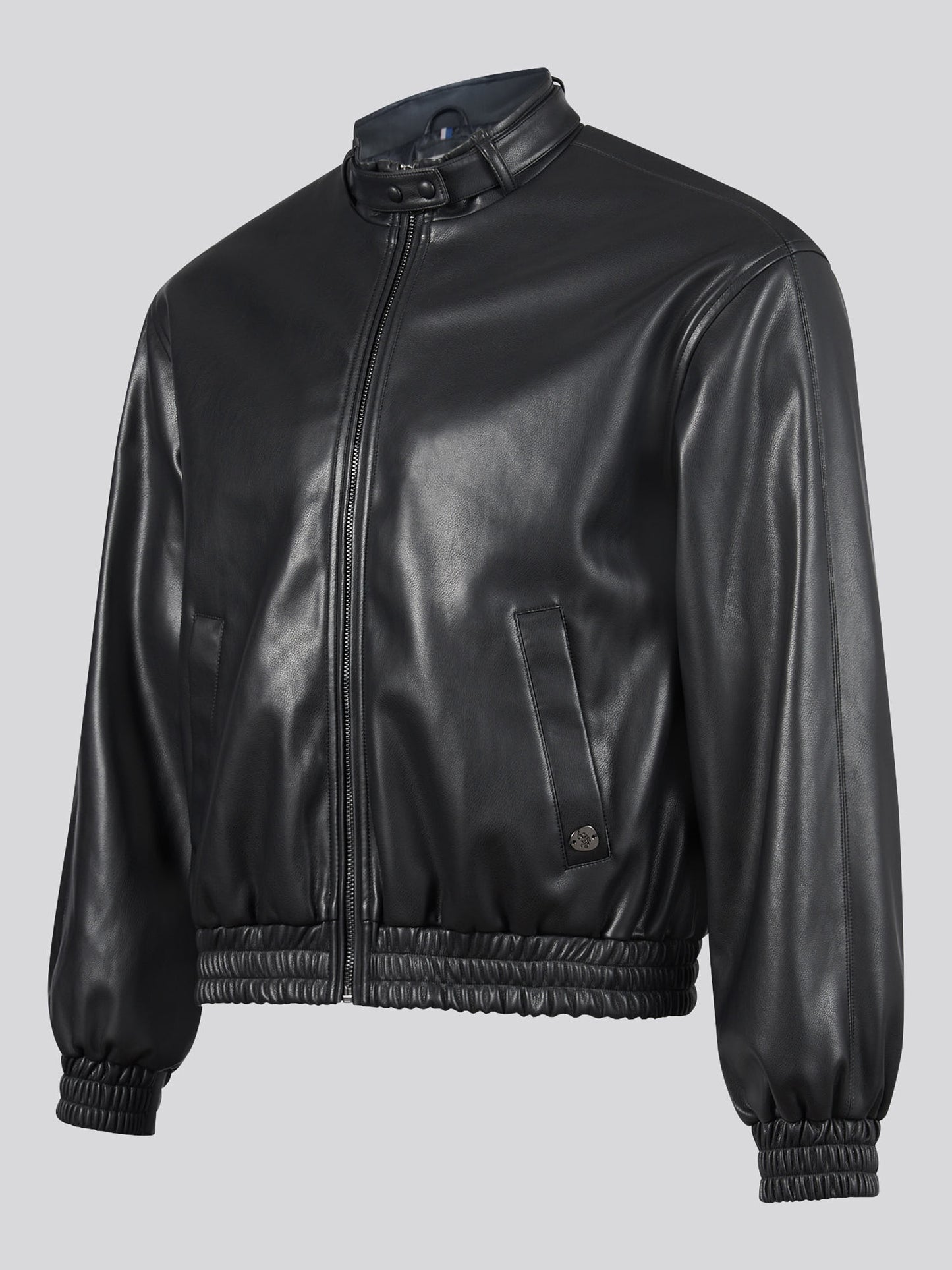 Womens Biker Bomber Jacket in Black
