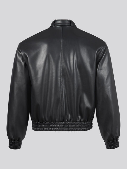 Womens Biker Bomber Jacket in Black