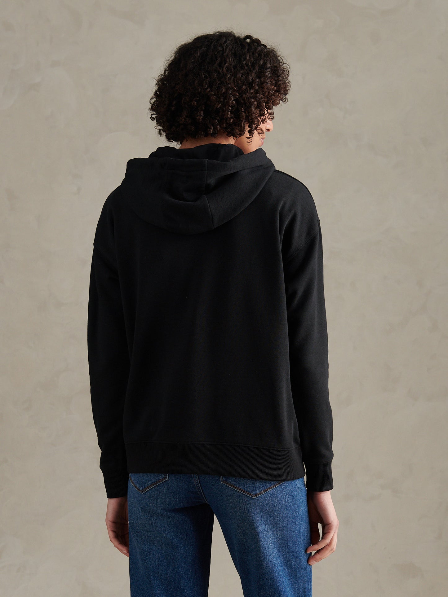 Womens Double Horsemen Logo Hoodie Black