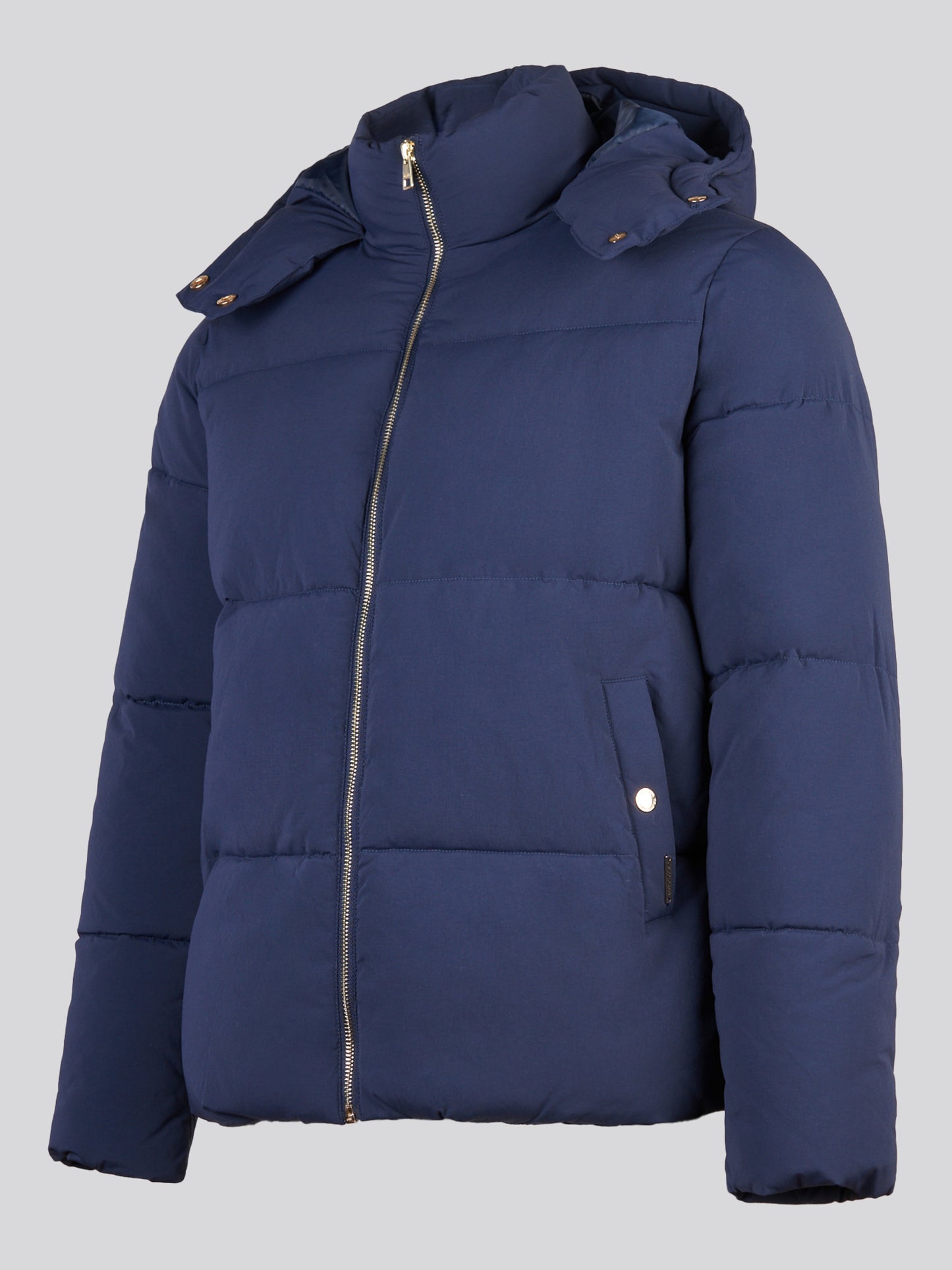 Womens Short Puffer Jacket Navy Iris
