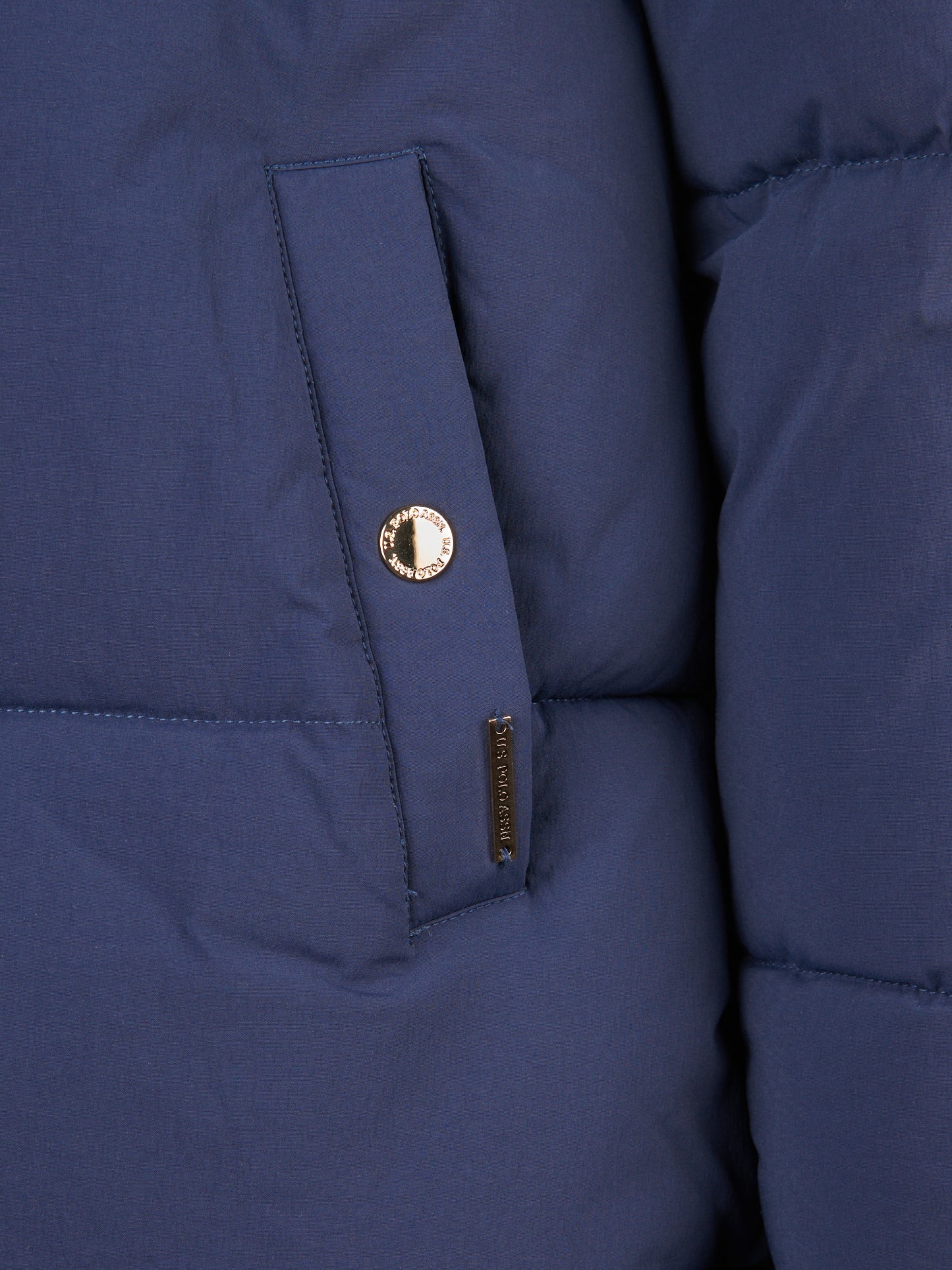Womens Short Puffer Jacket Navy Iris