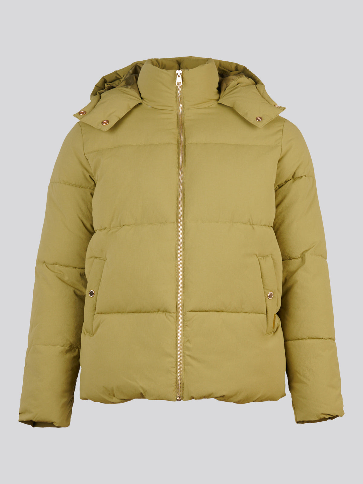 Womens Short Puffer Jacket Olive Branch