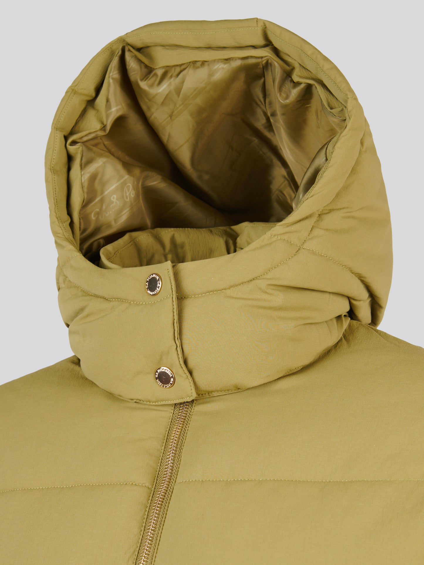 Womens Short Puffer Jacket Olive Branch