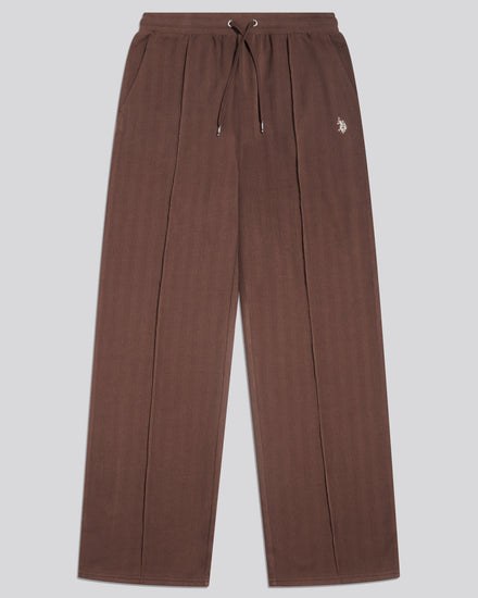 Womens Herringbone Twill Straight Leg Joggers Coffee Bean