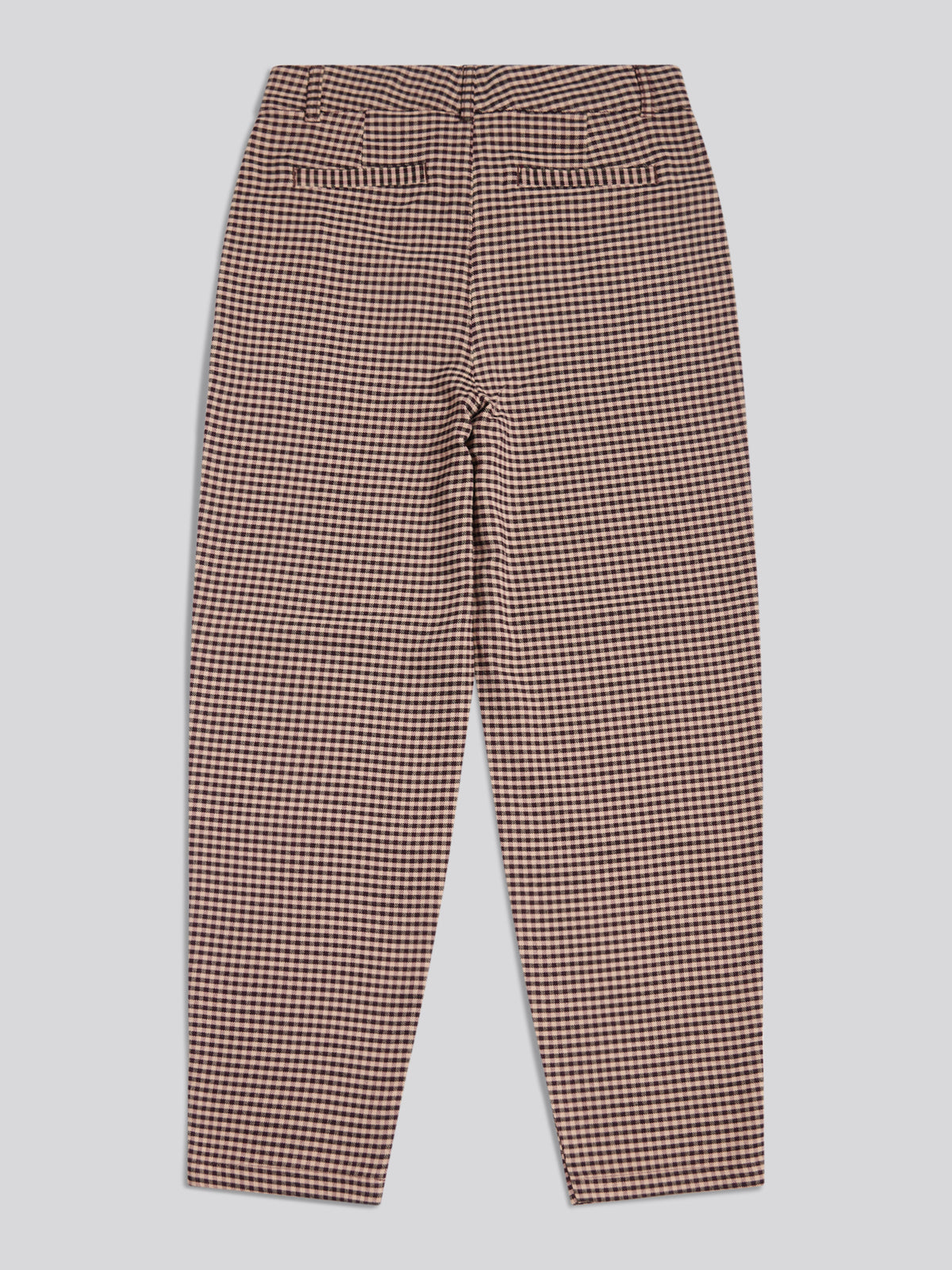 Womens Check Tapered Trousers Bitter Chocolate