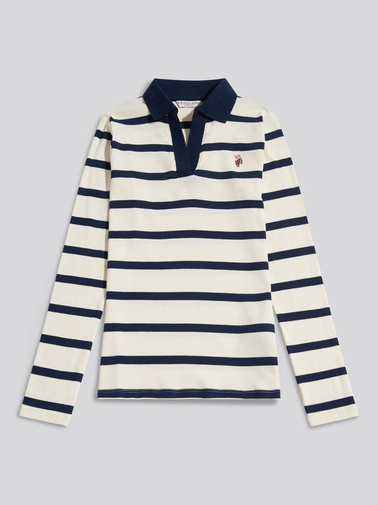 Stripe Polo Shirt Navy Iris