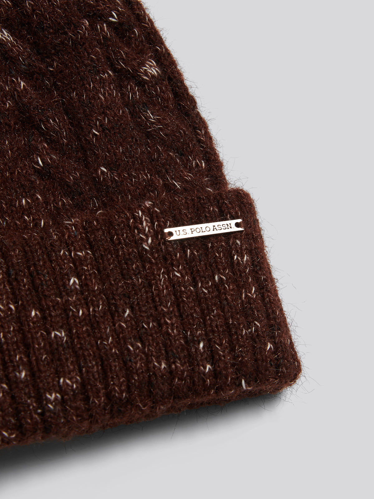 Womens Cable Knit Bobble Beanie Potting Soil