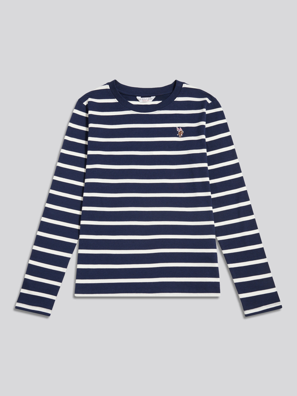 Womens Striped Long Sleeve T-Shirt Marshmallow