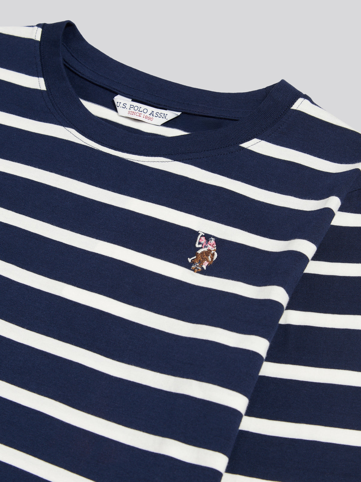 Womens Striped Long Sleeve T-Shirt Marshmallow