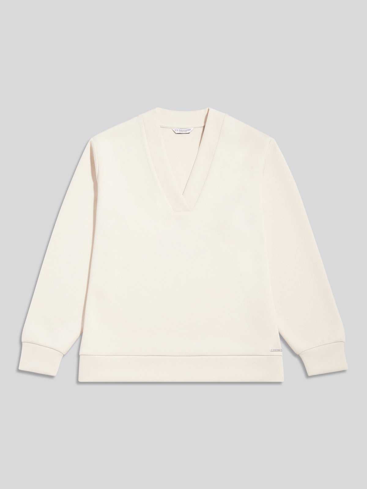 Womens Open Collar Blouson Sleeve Jumper Whitecap Grey