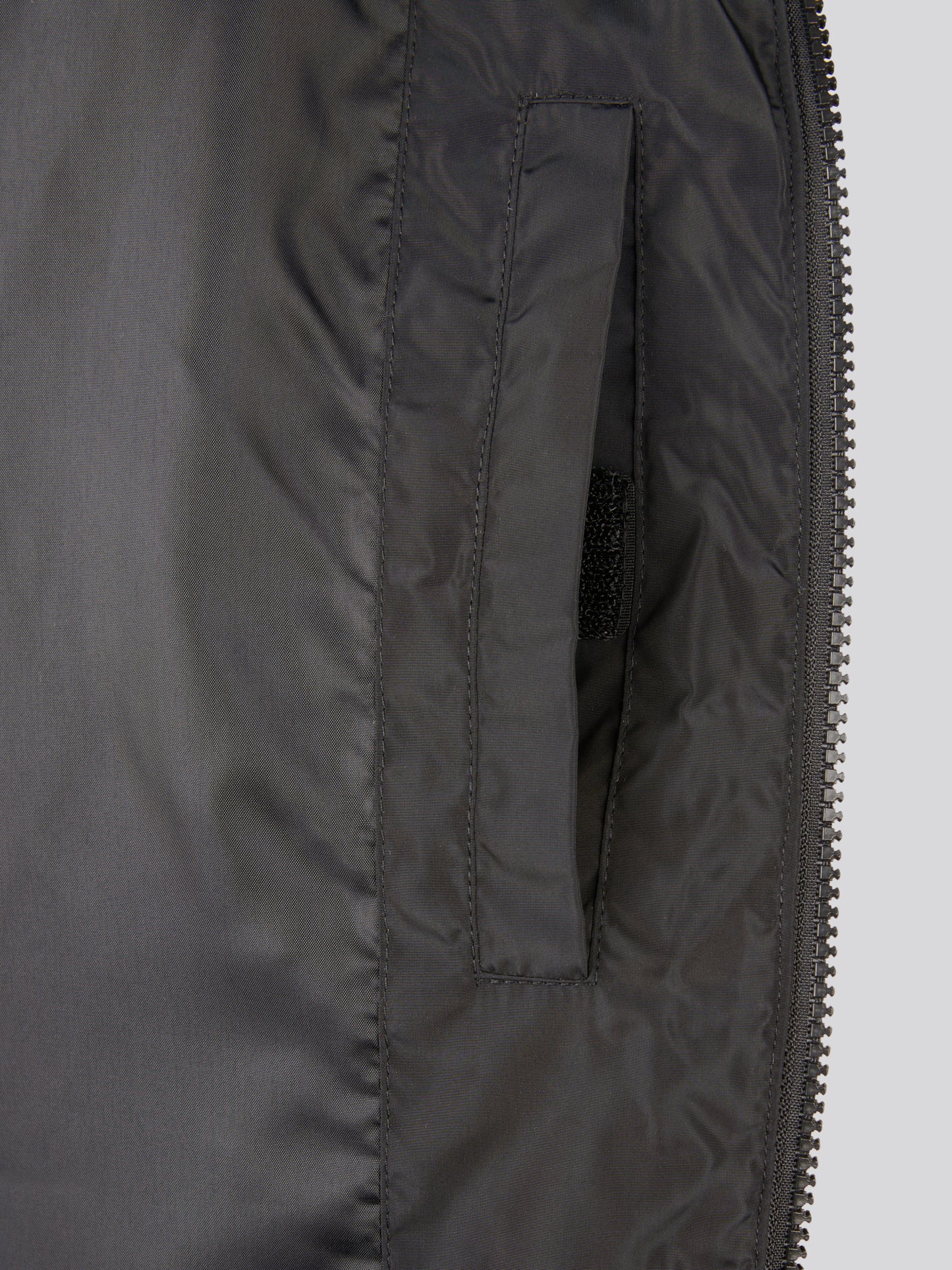 Womens Mid-Length Zip Detail Puffer Coat Black