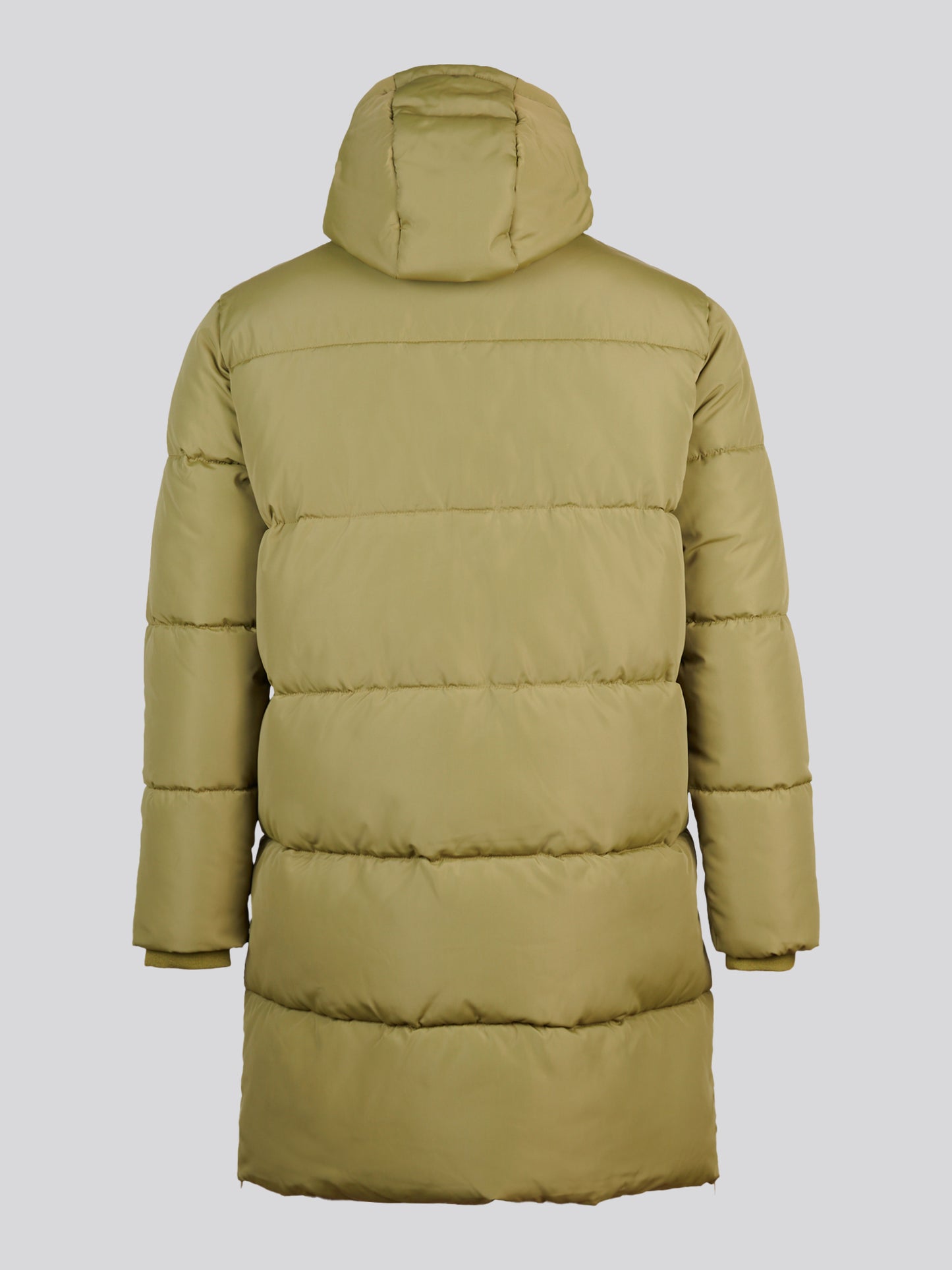 Womens Mid-Length Zip Detail Puffer Coat Olive Branch