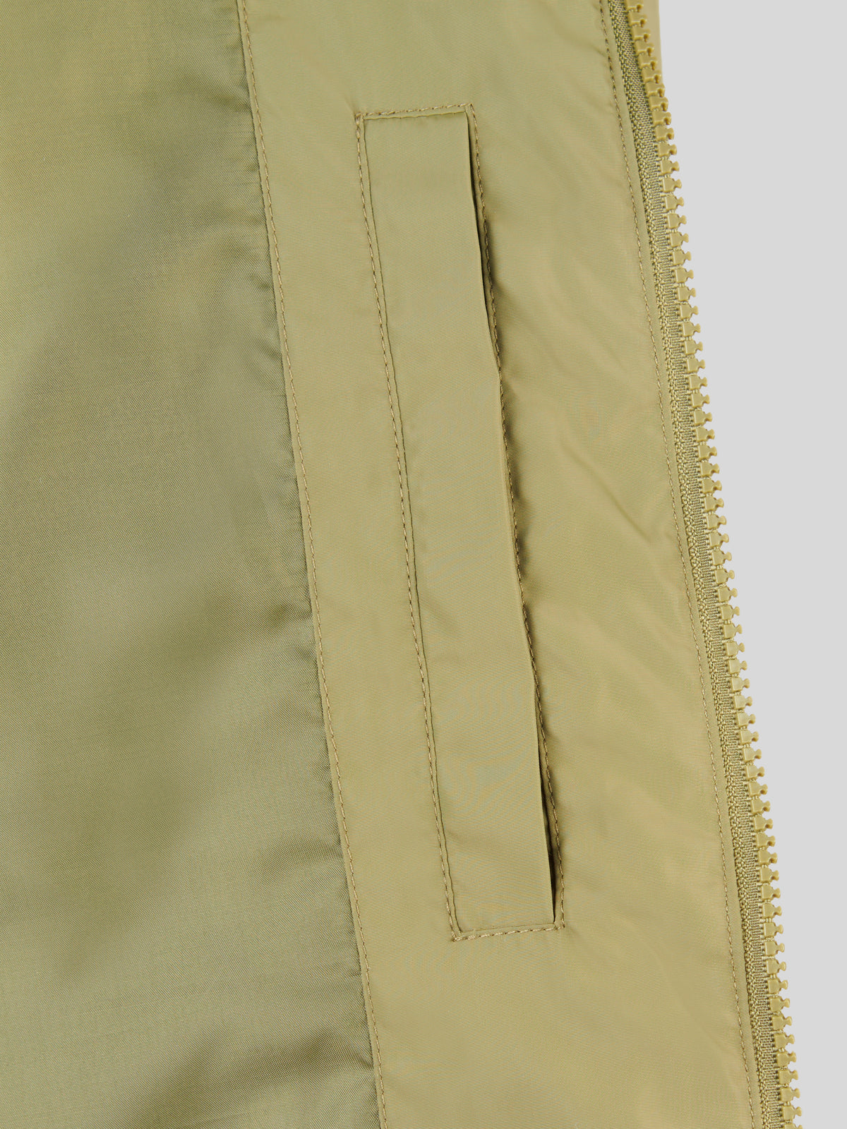 Womens Mid-Length Zip Detail Puffer Coat Olive Branch